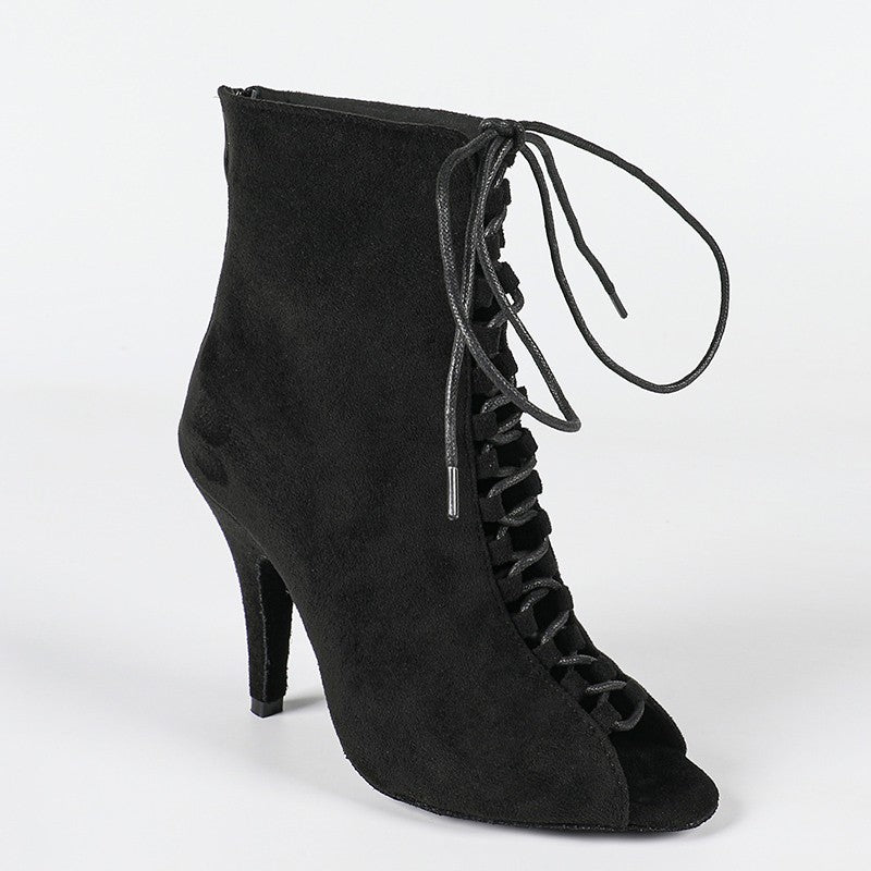 DS Women's Suede Customized Heel Heels Dancer Boots Jazz Salsa Dancing Shoes