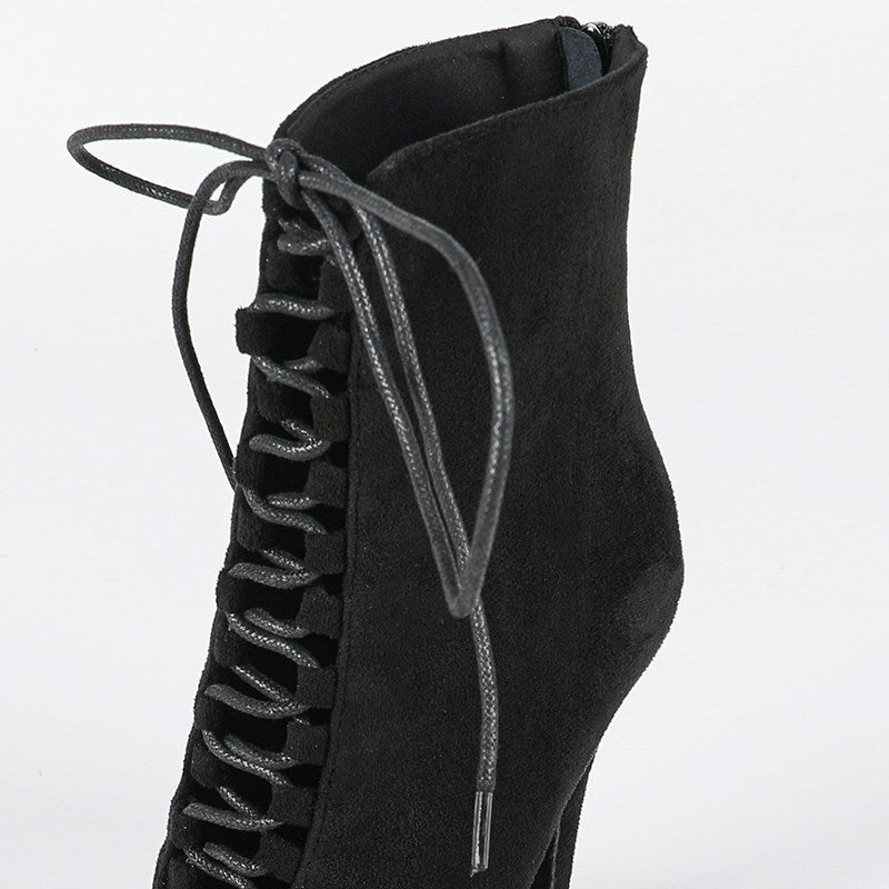 DS Women's Suede Customized Heel Heels Dancer Boots Jazz Salsa Dancing Shoes