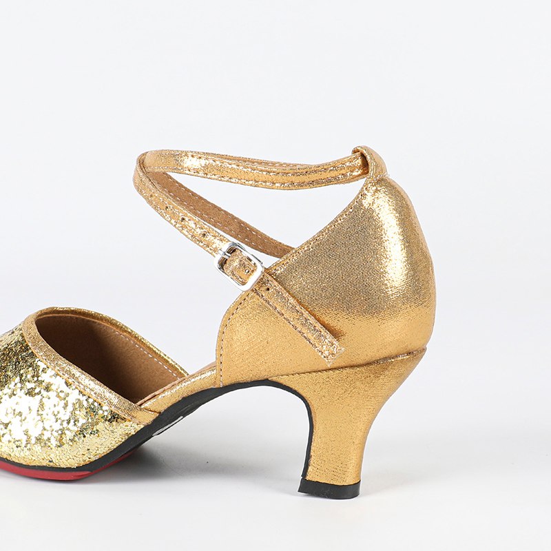 Women's  Rubber Sole 3.5/5cm Sparkling Glitter Heels Ballroom Dance Shoes