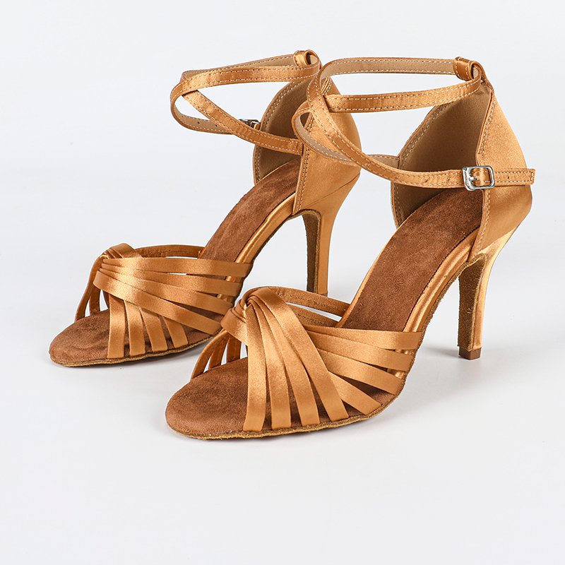 Women's Satin Customized Heel Ballroom Dance Shoes Latin Dance Shoes