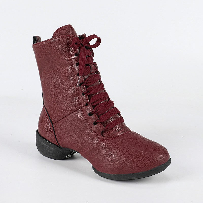 Women's Leatherette Boots Jazz With Lace-up Dance Boots/Dance Shoes