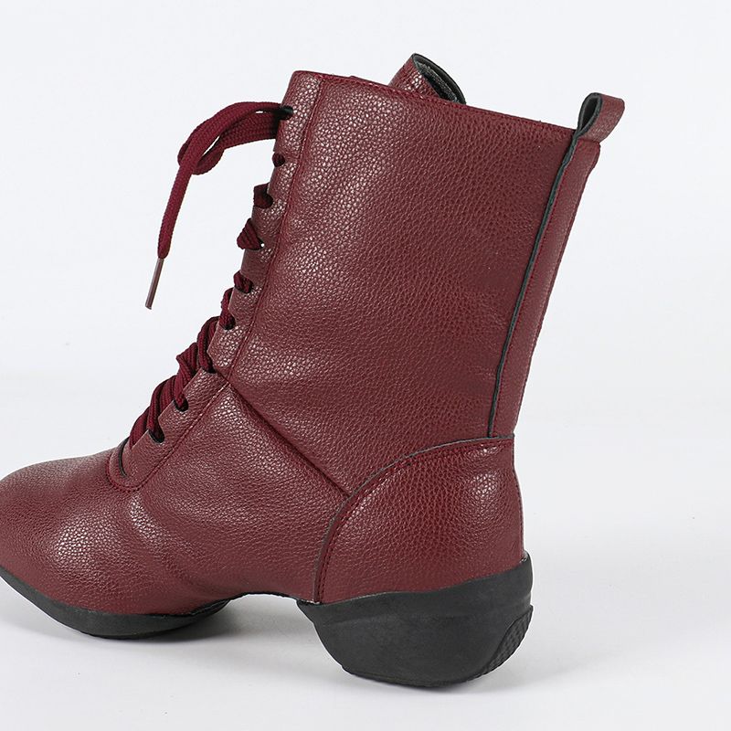 Women's Leatherette Boots Jazz With Lace-up Dance Boots/Dance Shoes