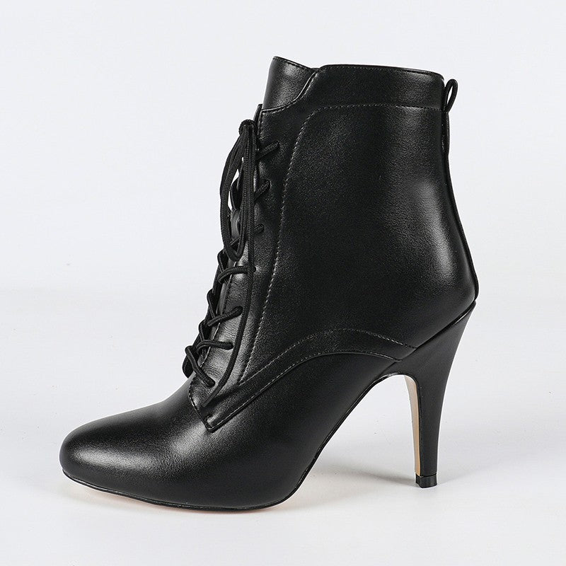 Women's Rubber Sole Customized Heel Rubber Sole  Jazz Shoes Lace-up Dance Heels Boots