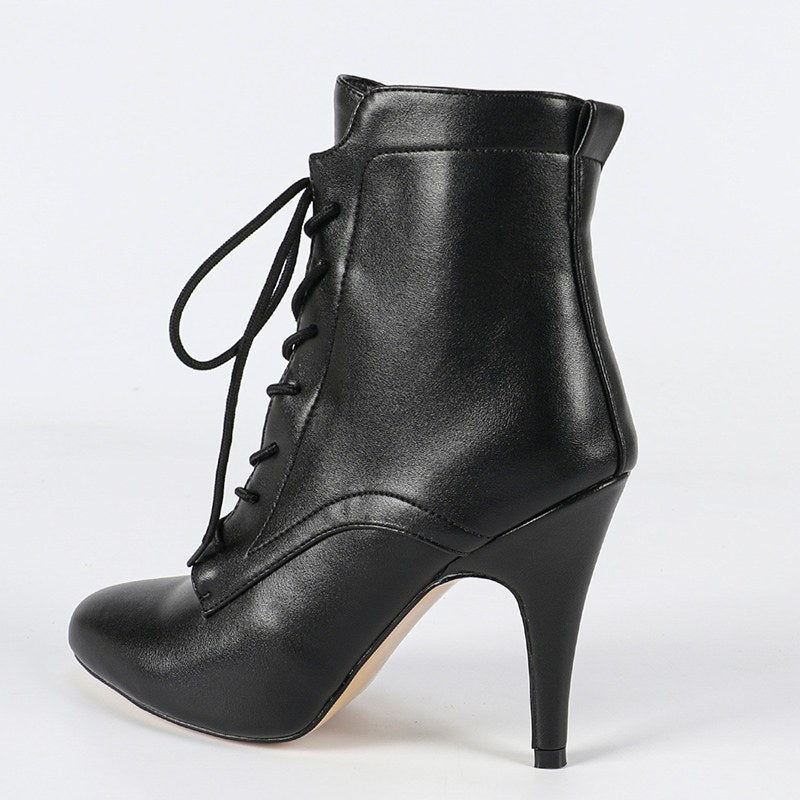 Women's Rubber Sole Customized Heel Rubber Sole  Jazz Shoes Lace-up Dance Heels Boots