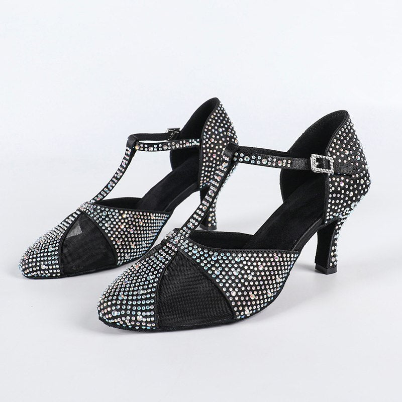 DS Women's Pointed Toe Customized Heel Closed Toe Dance Shoes