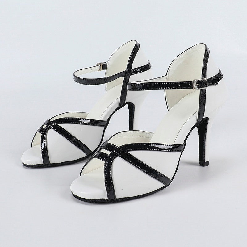 DS Women's White Customized Heel Latin Dance Shoes Ballroom Dance Shoes