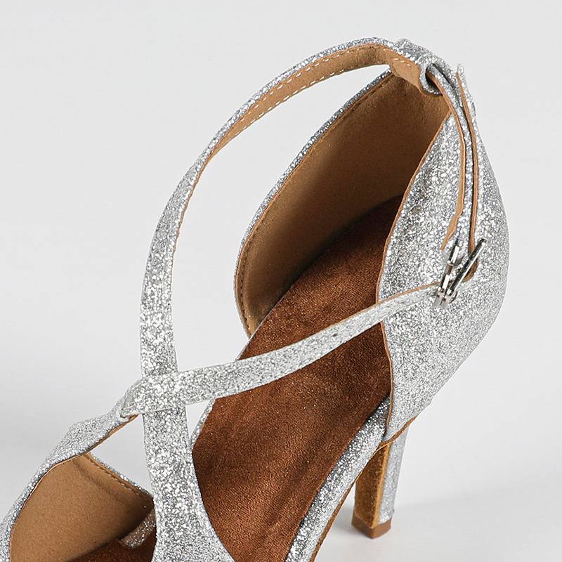 Women's Sparkling Glitter Customized Heel Latin Shoes Ballroom Dance Shoes