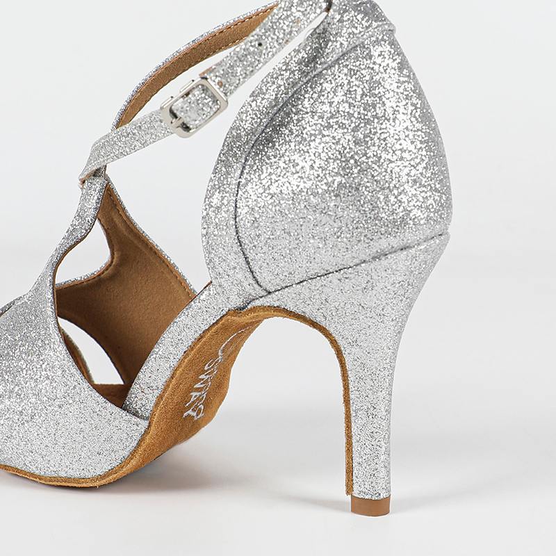 Women's Sparkling Glitter Customized Heel Latin Shoes Ballroom Dance Shoes