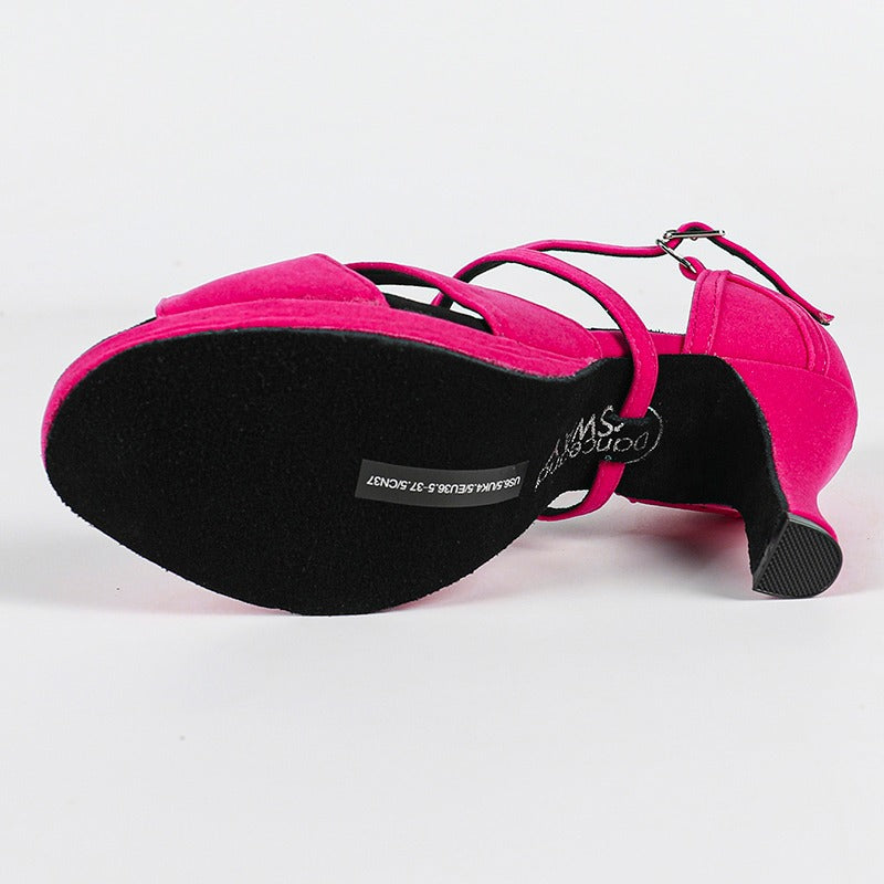 Women's Velvet Customized Heel Latin Shoes Ballroom Dance Shoes