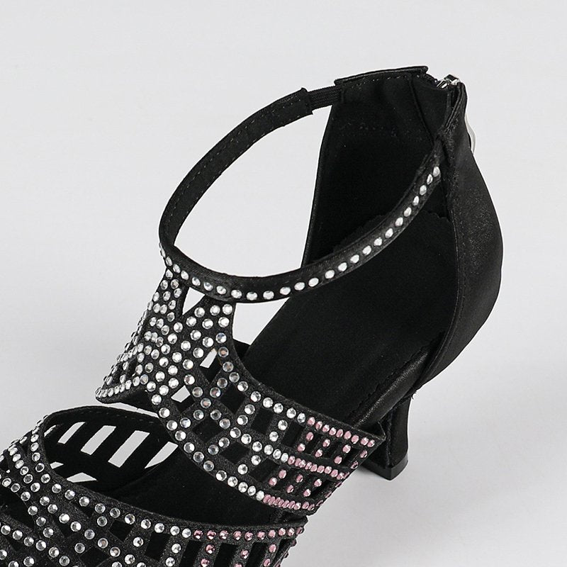 DS Women's Satin Customized Heels Dance Boots Salsa Dancing Shoes