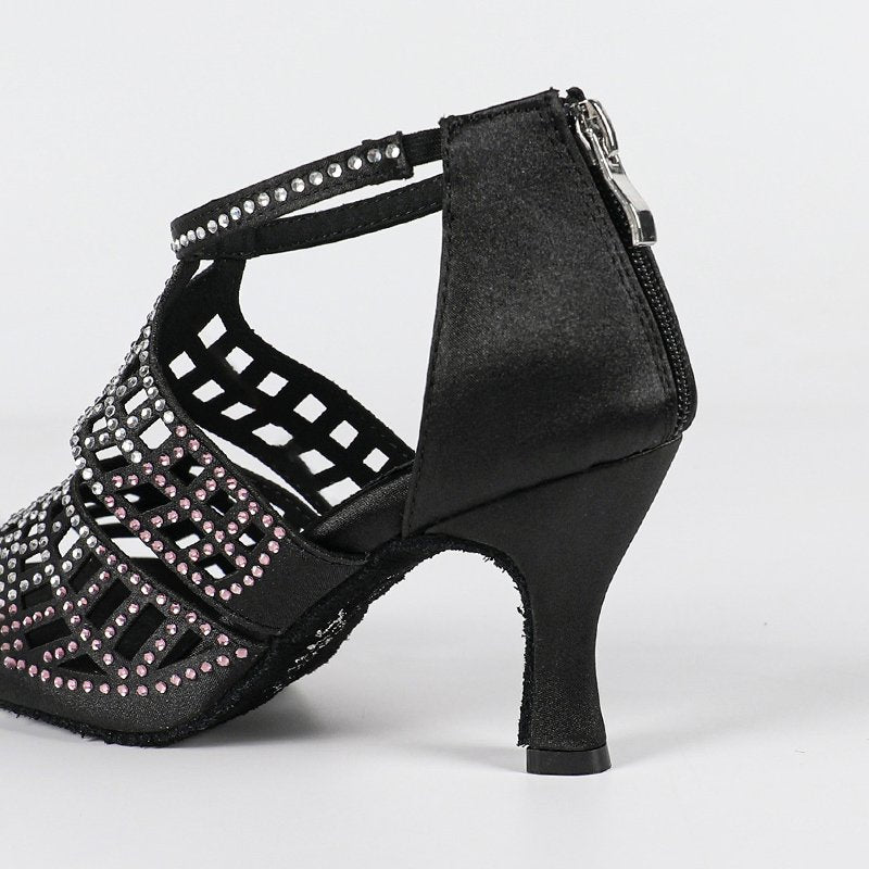 DS Women's Satin Customized Heels Dance Boots Salsa Dancing Shoes