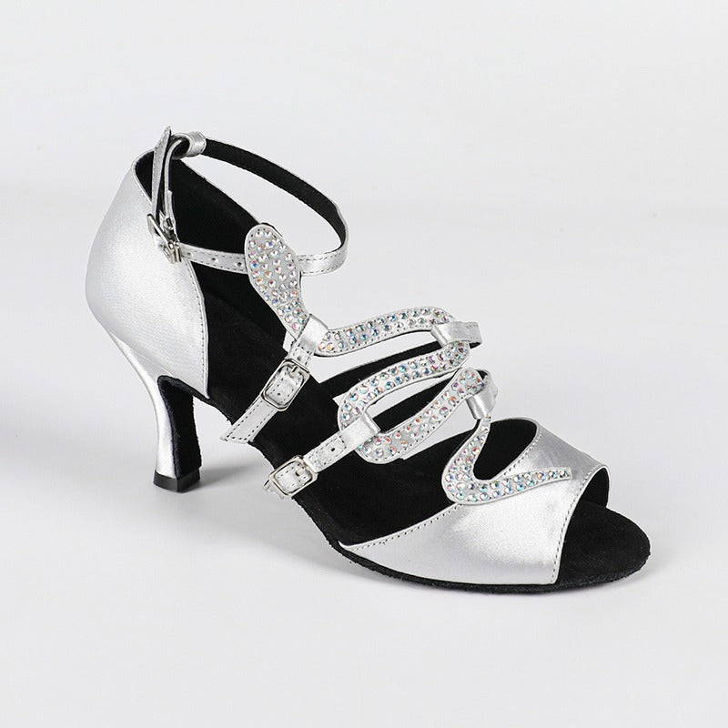 Women's Satin Sude Sole Customized Heel Dance Boots Jazz Salsa Dance Shoes