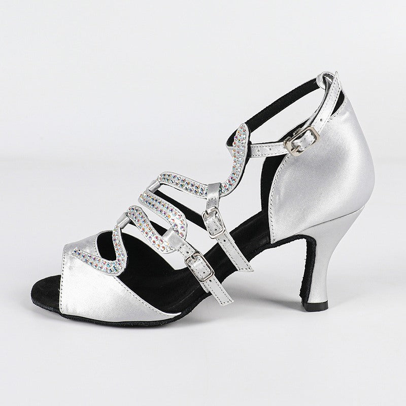 Women's Satin Sude Sole Customized Heel Dance Boots Jazz Salsa Dance Shoes