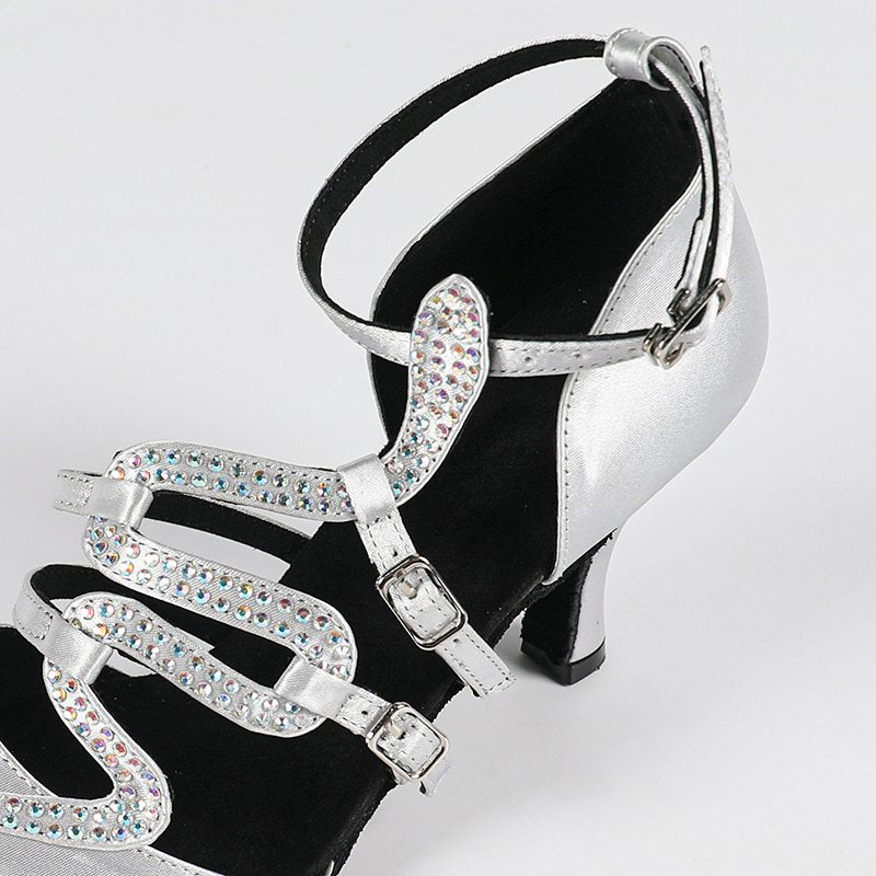 Women's Satin Sude Sole Customized Heel Dance Boots Jazz Salsa Dance Shoes