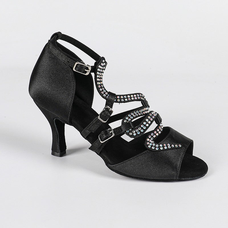 Women's Satin Sude Sole Customized Heel Dance Boots Jazz Salsa Dance Shoes