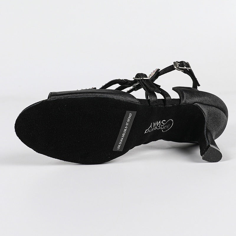 Women's Satin Sude Sole Customized Heel Dance Boots Jazz Salsa Dance Shoes