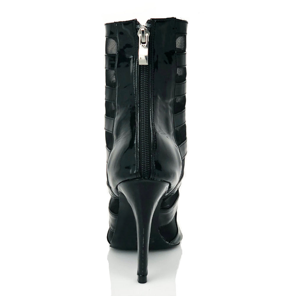 Women's Customized Heel Vegan Leather Heels Lace-up Rubber Sole Dance Boots Jazz Salsa Street Sole Dance Shoes