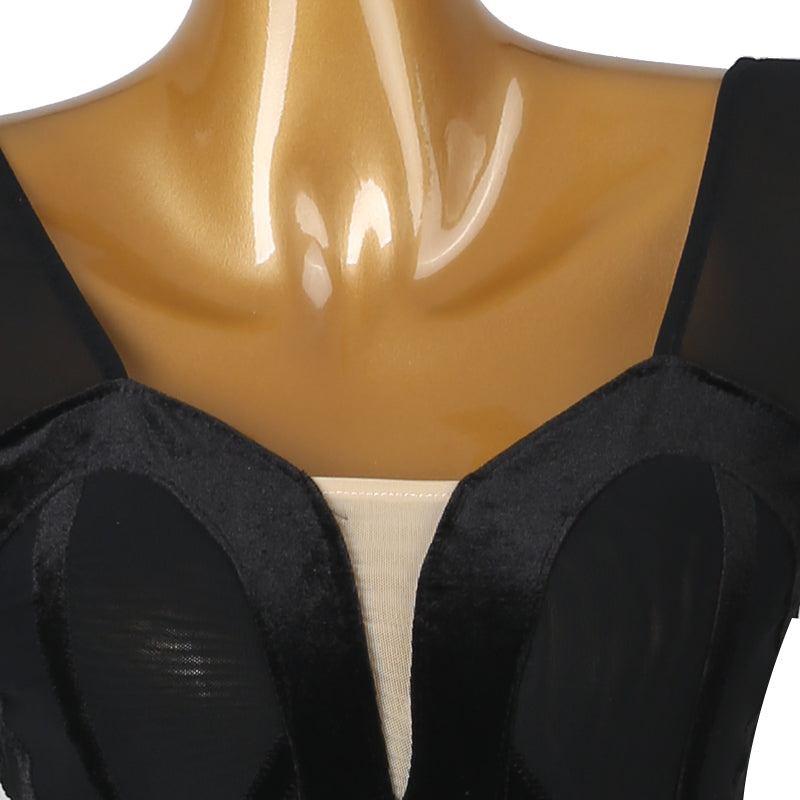 Customisable-Women's Long Sleeve Mesh Modern Dance Performance Dress Ballroom Dance Dress