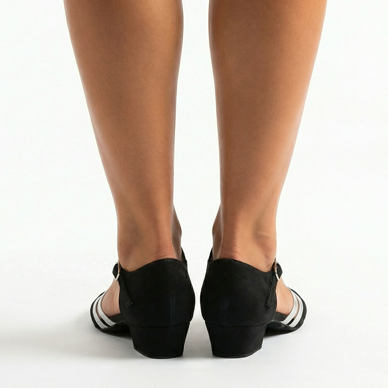Women's Black Suede 3.5cm Heels Ballroom Dance Shoes Swing Dance Shoes
