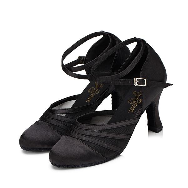 Women's Satin Customized Heel Ballroom Dance Shoes Modern Dance Shoes
