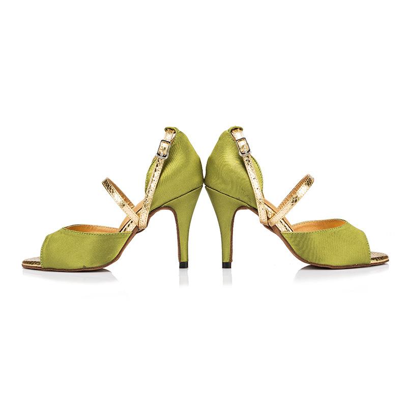 Women's Satin 8.5cm Heel Ballroom Dance Shoes Latin Shoes