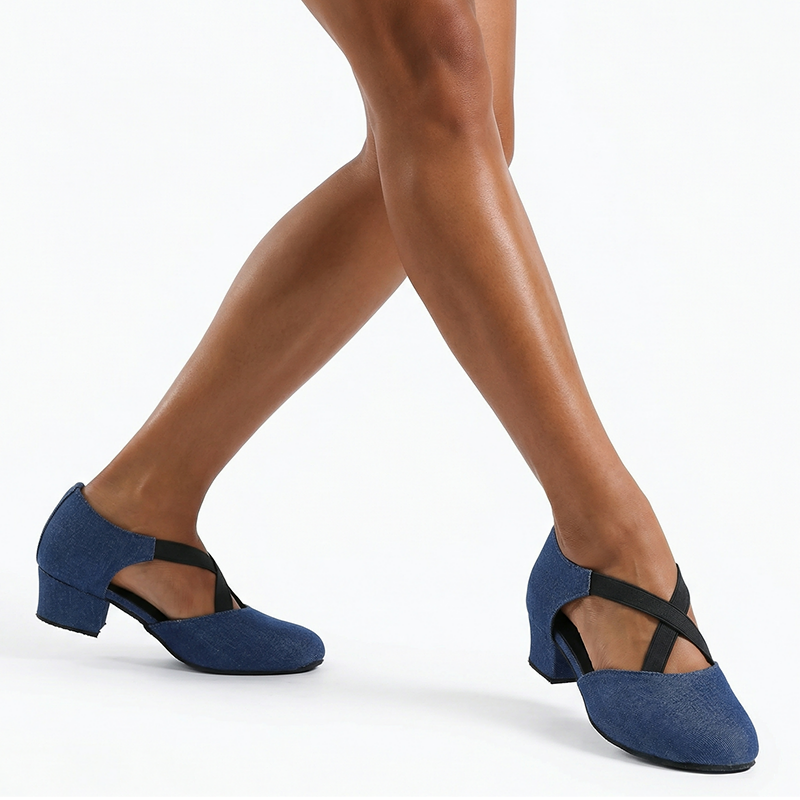 Women's Demin 3.5cm Heels Ballroom Swing Dance Shoes