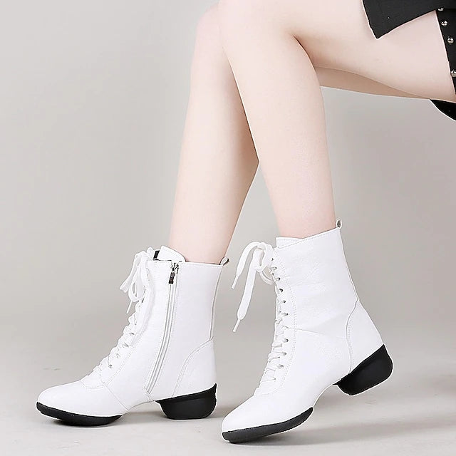 Women's Leatherette Boots Jazz With Lace-up Dance Boots/Dance Shoes
