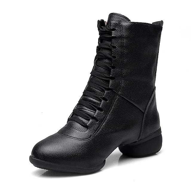 Women's Leatherette Boots Jazz With Lace-up Dance Boots/Dance Shoes