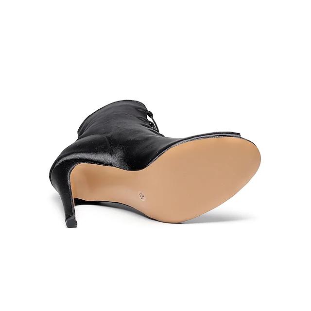 Women's Satin Customized Heel Dance Boots Jazz Salsa Street Sole Dancing Shoes