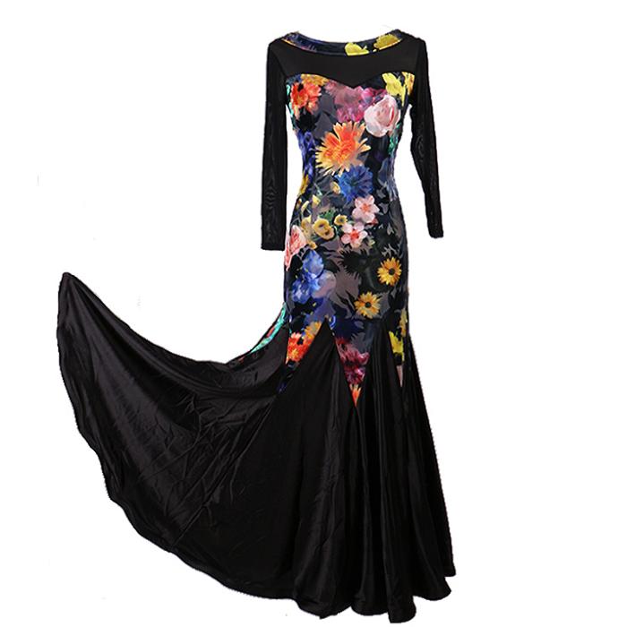 Customisable-Women's Modern Ballroom Dance National Standard Dance Big Hem Dress
