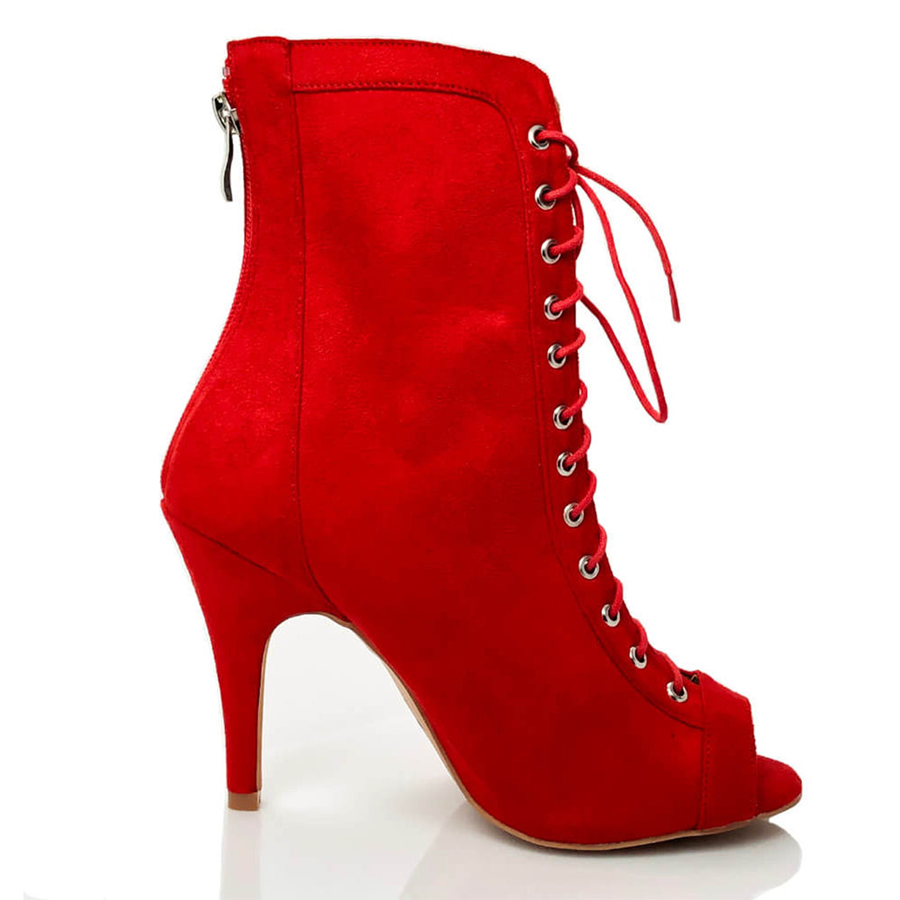 Women's Customized Heel  Suede Heels Lace-up Rubber Sole Dance Boots Dance Boots Jazz Salsa Dance Shoes