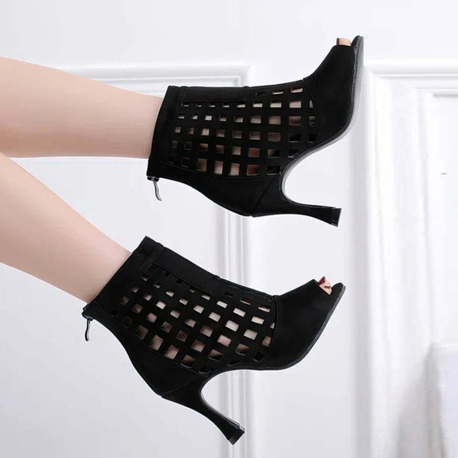 DS Women's Leatherette Customized Heel Rubber Sole Heels Dance Boots Jazz Dancing Shoes